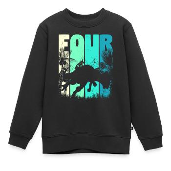 Pachycephalosaurus 4 Jahre Alt Junge 4. Geburtstag - Kinder Premium Organic Sweatshirt - Schwarz - Vorne - AI Model Kid Female (0cm)