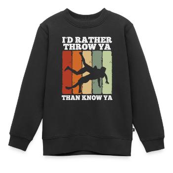 Grappling Martial Arts Wrestling - Kinder Premium Organic Sweatshirt - Schwarz - Vorne - AI Model Kid Female (0cm)