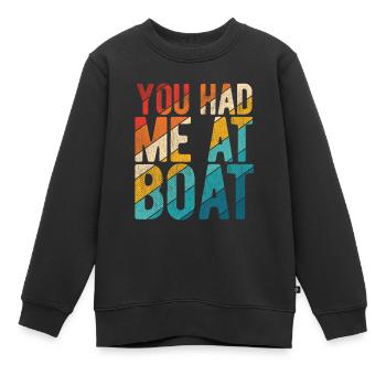 Segelboot Kapitän Spruch Zum Segeln - Kinder Premium Organic Sweatshirt - Schwarz - Vorne - AI Model Kid Female (0cm)