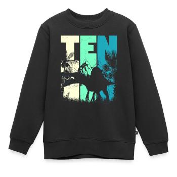 Spinosaurus 10 ans garçon 10e anniversaire - Sweat Premium enfant bio - noir - Devant - AI Model Kid Female (0cm)