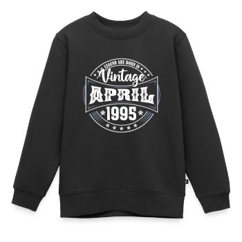 April 1995. Geburtstagsgeschenk April 1995 April - Kinder Premium Organic Sweatshirt - Schwarz - Vorne - AI Model Kid Female (0cm)