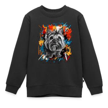 Yorkshire Terrier - Kinder Premium Organic Sweatshirt - Schwarz - Vorne - AI Model Kid Female (0cm)