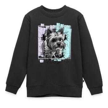 Yorkshire Terrier - Kinder Premium Organic Sweatshirt - Schwarz - Vorne - AI Model Kid Female (0cm)