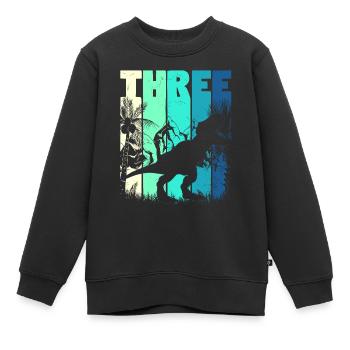 Tyrannosaurus Rex 3 years old boy 3rd birthday - Kids Premium Organic Sweatshirt - black - Front - AI Model Kid Female (0cm)