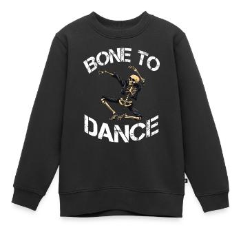 Bone To Dance Skeleton Dicton - Sweat Premium enfant bio - noir - Devant - AI Model Kid Female (0cm)