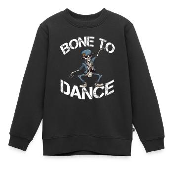 Bone To Dance Funny Dancing Dicton - Sweat Premium enfant bio - noir - Devant - AI Model Kid Female (0cm)