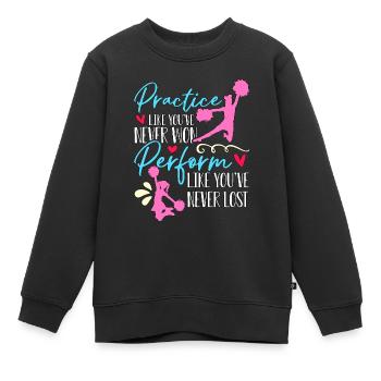 Pratique du cheerleading comme vous n’avez jamais applaudi - Sweat Premium enfant bio - noir - Devant - AI Model Kid Female (0cm)