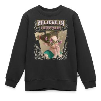 Fée de la forêt, Nymphe des bois, Noyau de fées, Dicton Elfe - Sweat Premium enfant bio - noir - Devant - AI Model Kid Female (0cm)