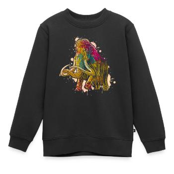 Mammouth - Sweat Premium enfant bio - noir - Devant - AI Model Kid Female (0cm)