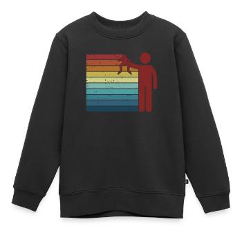Retro Kröte Kaulquappe Laubfrosch Frosch Fänger - Kinder Premium Organic Sweatshirt - Schwarz - Vorne - AI Model Kid Female (0cm)