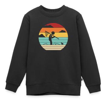 Retro Kaulquappe Laubfrosch Kröte Frosch Fänger - Kinder Premium Organic Sweatshirt - Schwarz - Vorne - AI Model Kid Female (0cm)