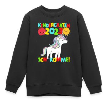 Kindergarten ich komme Kindergartenkind 2022 Kita - Kinder Premium Organic Sweatshirt - Schwarz - Vorne - AI Model Kid Female (0cm)