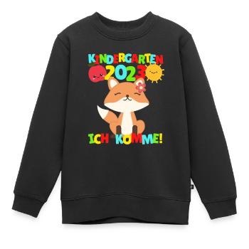 Kindergarten ich komme Fuchs Kindergartenkind 2022 - Kinder Premium Organic Sweatshirt - Schwarz - Vorne - AI Model Kid Female (0cm)
