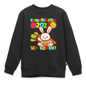 Kindergarten ich komme Hase Kindergartenkind 2022 - Kinder Premium Organic Sweatshirt - Schwarz - Vorne - AI Model Kid Female (0cm)