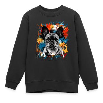 Bouledogue français - Sweat Premium enfant bio - noir - Devant - AI Model Kid Female (0cm)
