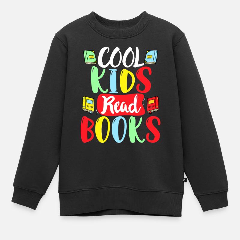 Cool Kids Read Books - Sweat Premium enfant bio - noir