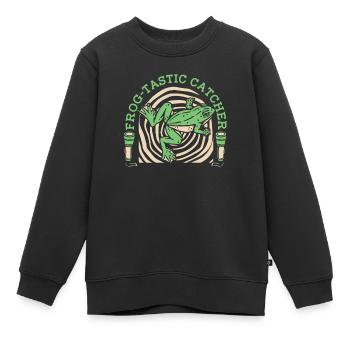 Frog Tastic Catcher Kaulquappe Laubfrosch Frosch - Kinder Premium Organic Sweatshirt - Schwarz - Vorne - AI Model Kid Female (0cm)