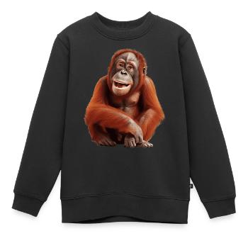 Baby Orang Utan als liebes Tierkind - Kinder Premium Organic Sweatshirt - Schwarz - Vorne - AI Model Kid Female (0cm)