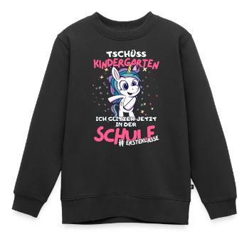 Schule Einhorn-Abschiedsgeschenk für Kitaabgänger - Kinder Premium Organic Sweatshirt - Schwarz - Vorne - AI Model Kid Female (0cm)