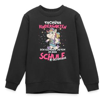 Einhorn-Schulkind 2023: Tschüss Kindergarten! Kita - Kinder Premium Organic Sweatshirt - Schwarz - Vorne - AI Model Kid Female (0cm)
