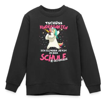 Tschüss Kindergarten - Einhorn Edition für Mädchen - Kinder Premium Organic Sweatshirt - Schwarz - Vorne - AI Model Kid Female (0cm)