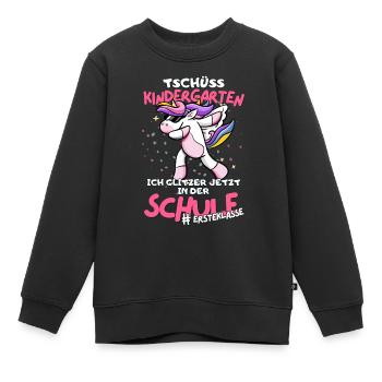 Magisches Einhorn Schulkind Design für Mädchen - Kinder Premium Organic Sweatshirt - Schwarz - Vorne - AI Model Kid Female (0cm)
