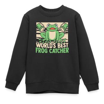 World's Best Frog Catcher Kröte Kaulquappe Frosch - Kinder Premium Organic Sweatshirt - Schwarz - Vorne - AI Model Kid Female (0cm)
