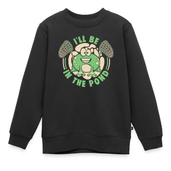 I'll Be In The Pond Kaulquappe Laubfrosch Frosch - Kinder Premium Organic Sweatshirt - Schwarz - Vorne - AI Model Kid Female (0cm)