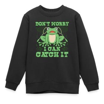 Ne t’inquiète pas, je peux l’attraper Crapaud rainette - Sweat Premium enfant bio - noir - Devant - AI Model Kid Female (0cm)