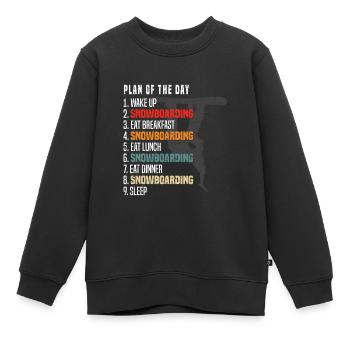 Plan de jour du snowboarder - Plan de snowboard du Da - Sweat Premium enfant bio - noir - Devant - AI Model Kid Female (0cm)