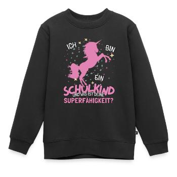 Schulkind Bye Bye Kindergarten Einhorn Outfit - Kinder Premium Organic Sweatshirt - Schwarz - Vorne - AI Model Kid Female (0cm)
