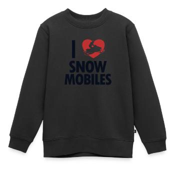 J’adore Motoneige Moto Motoneige Motoneige - Sweat Premium enfant bio - noir - Devant - AI Model Kid Female (0cm)