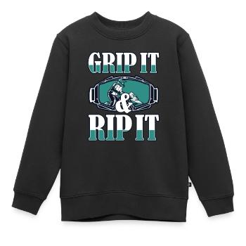 Grip It And Rip It Schneemotorrad Snowmobile - Kinder Premium Organic Sweatshirt - Schwarz - Vorne - AI Model Kid Female (0cm)