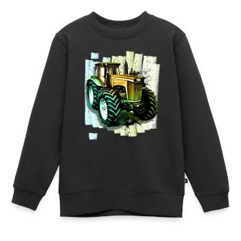 Tracteur Agriculture - Sweat Premium enfant bio - noir - Devant - AI Model Kid Female (0cm)