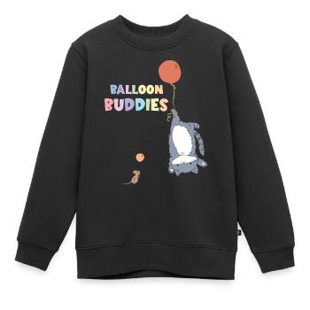 Balloon buddies lustige maus und katze - Kinder Premium Organic Sweatshirt - Schwarz - Vorne - AI Model Kid Female (0cm)