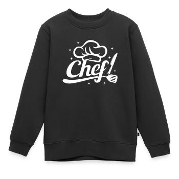 Outils de cuisine Chef Chapeau de chef & Couteau de chef Cuisine - Sweat Premium enfant bio - noir - Devant - AI Model Kid Female (0cm)