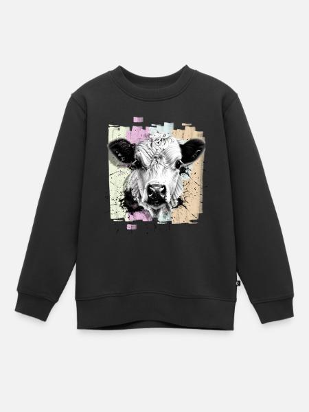 Vache - Sweat Premium enfant bio - noir