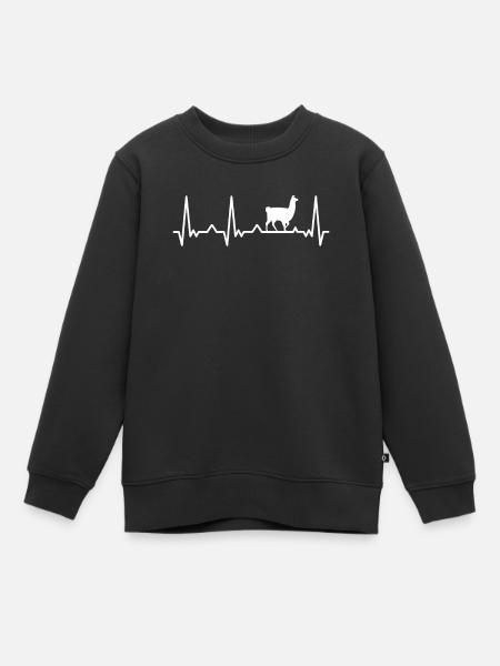 Alpaka Lama Alpakas Tier - Kinder Premium Organic Sweatshirt - Schwarz