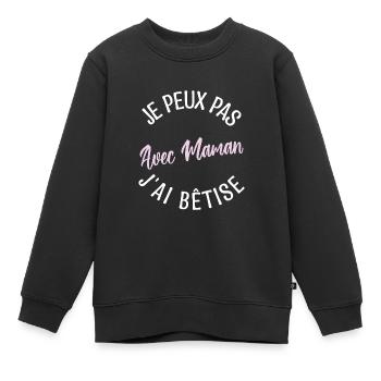Cadeau maman, cadeau mère. cadeau maman de l'année - Sweat Premium enfant bio - noir - Devant - AI Model Kid Female (0cm)
