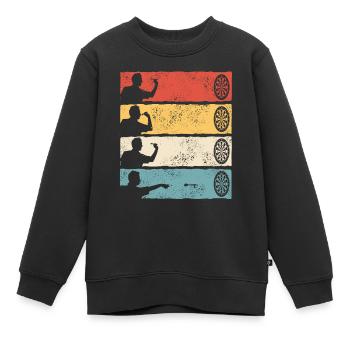 Fléchettes Fléchettes Joueur de fléchettes Fléchettes - Sweat Premium enfant bio - noir - Devant - AI Model Kid Female (0cm)