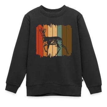 Chevreuil - Sweat Premium enfant bio - noir - Devant - AI Model Kid Female (0cm)