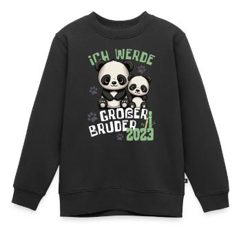 Ich werde großer Bruder 2023 - Süße Panda Brüder - Kinder Premium Organic Sweatshirt - Schwarz - Vorne - AI Model Kid Female (0cm)