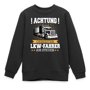 LKW Fahrer Fernfahrer Lastkraftwagenfahrer - Kinder Premium Organic Sweatshirt - Schwarz - Vorne - AI Model Kid Female (0cm)