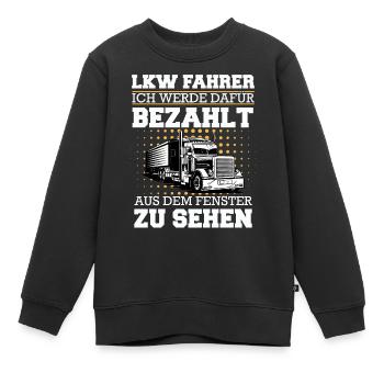 LKW Fahrer Fernfahrer Lastkraftwagenfahrer - Kinder Premium Organic Sweatshirt - Schwarz - Vorne - AI Model Kid Female (0cm)