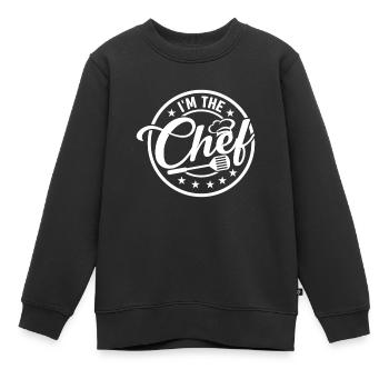 Je suis le chef cuisinier chef restaurant cuisine chapeau de cuisine - Sweat Premium enfant bio - noir - Devant - AI Model Kid Female (0cm)