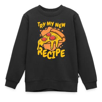 Essayez ma nouvelle recette Pizza Plateau Plateau Pizza Four - Sweat Premium enfant bio - noir - Devant - AI Model Kid Female (0cm)