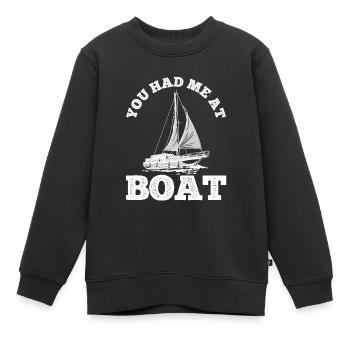 Segelboot Kapitän Spruch Zum Segeln - Kinder Premium Organic Sweatshirt - Schwarz - Vorne - AI Model Kid Female (0cm)
