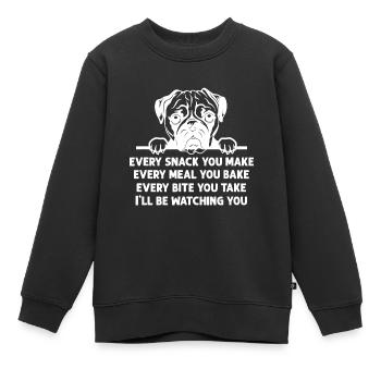 Jeder Snack, den du machst, jede Mahlzeit, die du backst, ist lustiger Mops - Kinder Premium Organic Sweatshirt - Schwarz - Vorne - AI Model Kid Female (0cm)