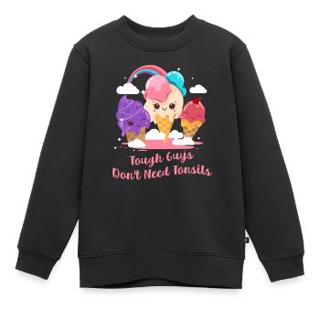Drôle de chirurgie des amygdales Les durs à cuire n’ont pas besoin - Sweat Premium enfant bio - noir - Devant - AI Model Kid Female (0cm)