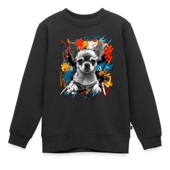 Chihuahua - Kinder Premium Organic Sweatshirt - Schwarz - Vorne - AI Model Kid Female (0cm)